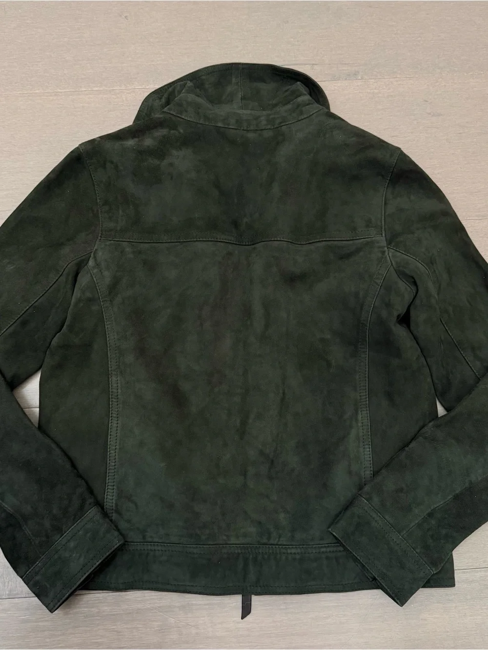 Reiss Forest Green Pike Suede Zip Through Jacket